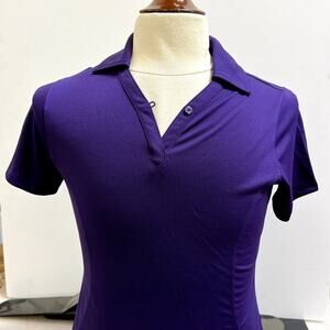 Cutter & Buck CB DryTec Women's V-NeckPolo Size S Purple